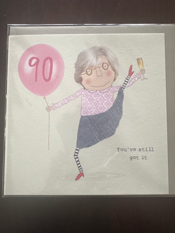 Birthday - 90th - Blank Inside - Humour
