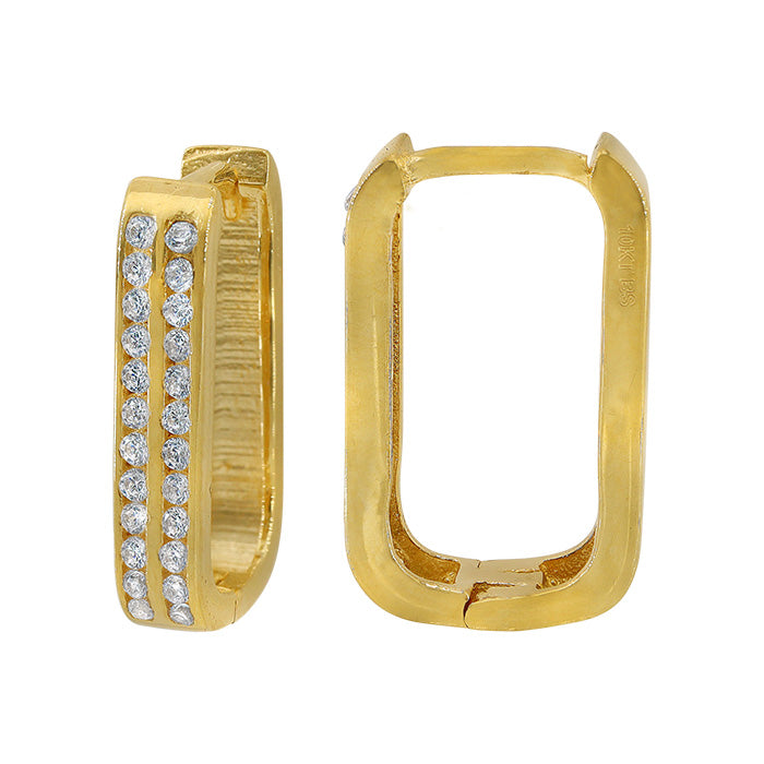 10KG - CZ Earrings - Huggies - #1243 ($385)