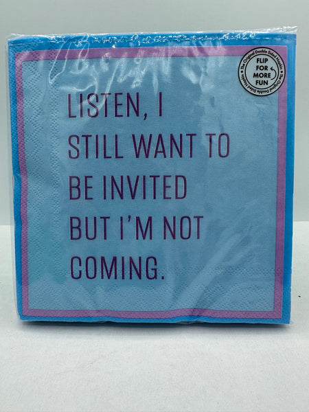 Napkins - Cocktail - Humorous - Weekend Goal / Invited