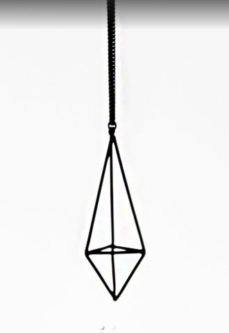Necklace - Matte - Elongated 3D Diamond Necklace - Long - Pursuits