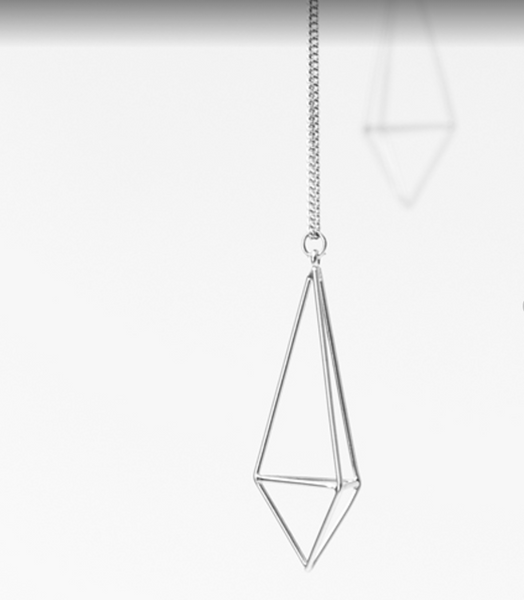 Necklace - Matte - Elongated 3D Diamond Necklace - Long - Pursuits