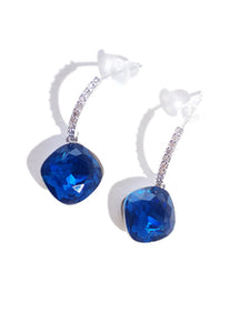 Earrings - drop - navy #8117