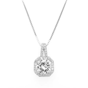 Necklace - .925 SS - Round Halo - #19533